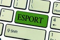 Writing note showing Esport. Business photo showcasing multiplayer video game played competitively for spectators and