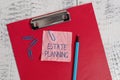 Writing note showing Estate Planning. Business photo showcasing The analysisagement and disposal of that demonstrating s