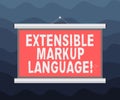 Writing note showing Extensible Markup Language. Business photo showcasing computer language that use tag to define Royalty Free Stock Photo