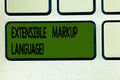 Writing note showing Extensible Markup Language. Business photo showcasing computer language that use tag to define