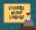 Writing note showing Extensible Markup Language. Business photo showcasing computer language that use tag to define Royalty Free Stock Photo
