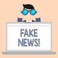Writing note showing Fake News. Business photo showcasing false stories that appear to spread on internet using other Royalty Free Stock Photo