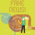 Writing note showing Fake News. Business photo showcasing false stories that appear to spread on internet using other Royalty Free Stock Photo