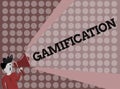 Writing note showing Gamification. Business photo showcasing Application of typical elements of game playing to other areas