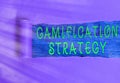 Writing note showing Gamification Strategy. Business photo showcasing use Rewards for Motivation Integrate Game Mechanics