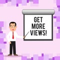 Writing note showing Get More Views. Business photo showcasing Increase web traffic optimise blog strategy analyse
