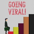 Writing note showing Going Viral. Business photo showcasing video or image spread quickly and widely among internet Royalty Free Stock Photo