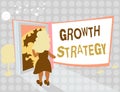 Writing note showing Growth Strategy. Business photo showcasing Strategy aimed at winning larger market share in shortterm Royalty Free Stock Photo