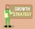 Writing note showing Growth Strategy. Business photo showcasing Strategy aimed at winning larger market share in shortterm