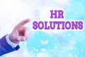 Writing note showing Hr Solutions. Business photo showcasing all the technology businesses use to manage demonstratingnel