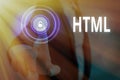 Writing note showing Html. Business photo showcasing the lingua franca for publishing hypertext on the World Wide Web