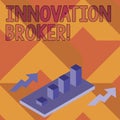 Writing note showing Innovation Broker. Business photo showcasing help to mobilise innovations and identify Royalty Free Stock Photo