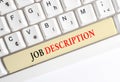 Writing note showing Job Description. Business photo showcasing a formal account of an employee s is responsibilities Royalty Free Stock Photo