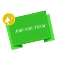 Writing note showing Join Our Team. Business photo showcasing invite someone for job interview enroll in community