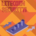 Writing note showing Litecoin Security. Business photo showcasing peertopeer cryptocurrency and opensource software