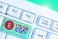 Writing note showing Litecoin Security. Business photo showcasing peertopeer cryptocurrency and opensource software Royalty Free Stock Photo