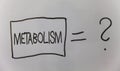 Writing note showing Metabolism. Business photo showcasing Chemical processes in body to produce energy food processing Question a