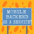 Writing note showing Mobile Backend As A Service. Business photo showcasing Mbaas Link web and mobile apps to cloud Royalty Free Stock Photo