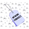 Writing note showing Network Forensics. Business photo showcasing monitoring and analysis of computer network traffic Rectangle