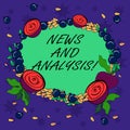 Writing note showing News And Analysis. Business photo showcasing measurement of various qualitative and quantitative