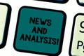 Writing note showing News And Analysis. Business photo showcasing measurement of various qualitative and quantitative