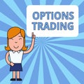 Writing note showing Options Trading. Business photo showcasing Different options to make goods or services spread