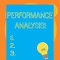 Writing note showing Perforanalysisce Analysis. Business photo showcasing analyzing Productivity imrpove Quality input