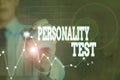 Writing note showing Personality Test. Business photo showcasing A method of assessing huanalysis demonstratingality Royalty Free Stock Photo