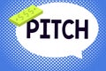 Writing note showing Pitch. Business photo showcasing quality sound governed by rate vibrations producing high or low Royalty Free Stock Photo