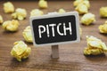 Writing note showing Pitch. Business photo showcasing quality sound governed by rate vibrations producing high or low Royalty Free Stock Photo