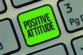 Writing note showing Positive Attitude. Business photo showcasing Being optimistic in Life Looking for good things Royalty Free Stock Photo