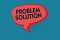 Writing note showing Problem Solution. Business photo showcasing solving consists of using generic methods in orderly manner Royalty Free Stock Photo