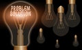 Writing note showing Problem Solution. Business photo showcasing solving consists of using generic methods in orderly manner Royalty Free Stock Photo