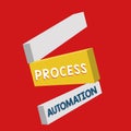 Writing note showing Process Automation. Business photo showcasing Transformation Streamlined Robotic To avoid