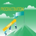 Writing note showing Procrastination. Business photo showcasing Delay or Postpone something boring.