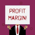 Writing note showing Profit Margin. Business photo showcasing amount by which revenue from sales exceeds costs in a Royalty Free Stock Photo