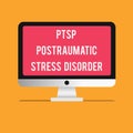 Writing note showing Ptsd Postraumatic Stress Disorder. Business photo showcasing Serious mental condition Emotional Royalty Free Stock Photo