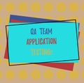 Writing note showing Qa Team Application Testing. Business photo showcasing Question and answers making software test Pile of Royalty Free Stock Photo