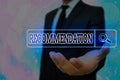 Writing note showing Recommendation. Business photo showcasing something that recommends or expresses commendation Web Royalty Free Stock Photo