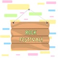 Writing note showing Rock Festival. Business photo showcasing Largescale rock music concert featuring heavy metals genre