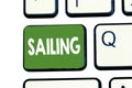Writing note showing Sailing. Business photo showcasing Action of sail in ship or boat Sport Travel Nautical adventure
