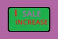 Writing note showing Sale Increase. Business photo showcasing Average Sales Volume has Grown Boost Income from Leads Royalty Free Stock Photo