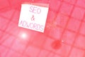 Writing note showing Seo And Adwords. Business photo showcasing Pay per click Digital marketing Google Adsense Square