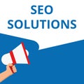 Writing note showing Seo Solutions