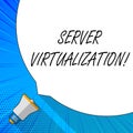 Writing note showing Server Virtualization. Business photo showcasing allow for more than one server to run on same Royalty Free Stock Photo