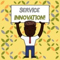 Writing note showing Service Innovation. Business photo showcasing Improved Product Line Services Introduce upcoming