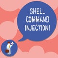 Writing note showing Shell Comanalysisd Injection. Business photo showcasing used by hackers to execute system comanalysisds on Royalty Free Stock Photo