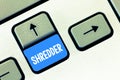 Writing note showing Shredder. Business photo showcasing machine or other device for shredding something like paper