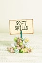 Writing note showing Soft Skills. Business photo showcasing demonstratingal attribute enable interact effectively with