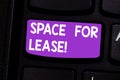 Writing note showing Space For Lease. Business photo showcasing Available location for rent to use for commercial Royalty Free Stock Photo